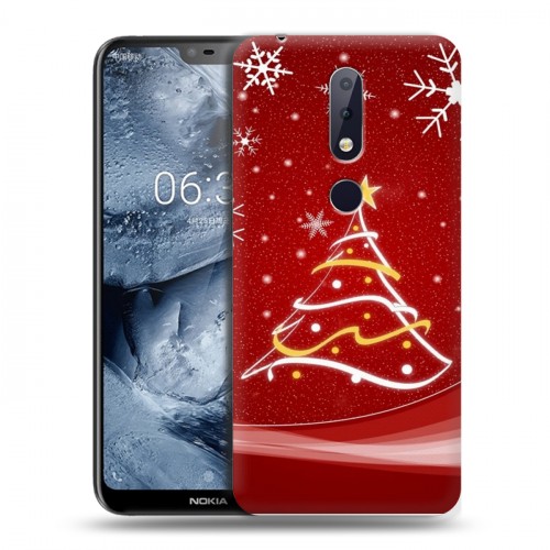 Дизайнерский силиконовый чехол для Nokia 6.1 Plus Новогодняя елка