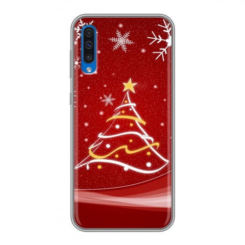 Дизайнерский силиконовый чехол для Samsung Galaxy A50 Новогодняя елка