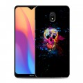 Дизайнерский силиконовый с усиленными углами чехол для Xiaomi RedMi 8A Арт черепа