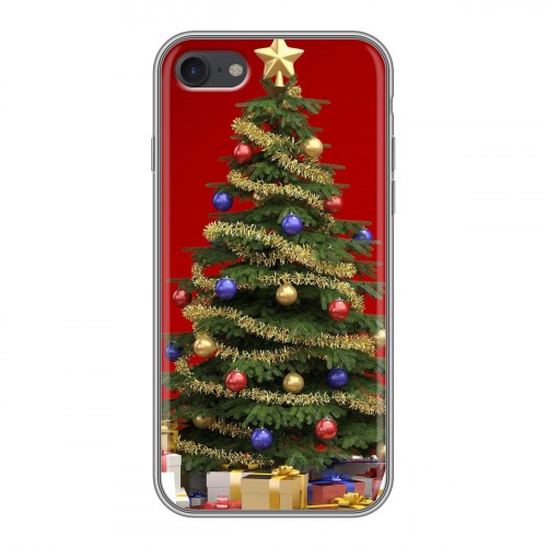 Дизайнерский силиконовый чехол для Iphone 7 Новогодняя елка