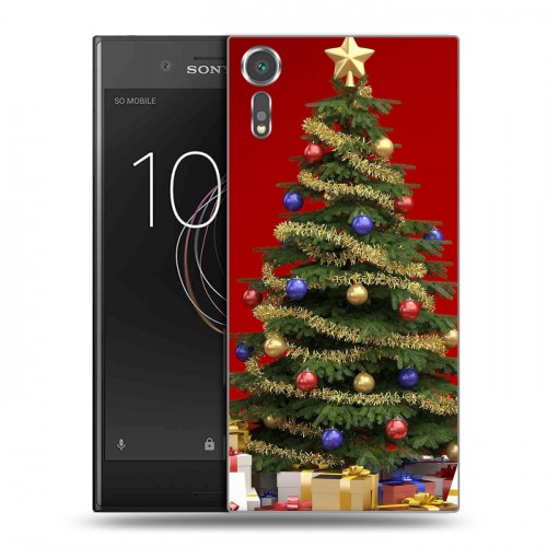 Дизайнерский пластиковый чехол для Sony Xperia XZs Новогодняя елка