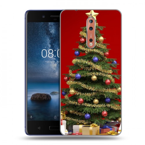 Дизайнерский пластиковый чехол для Nokia 8 Новогодняя елка