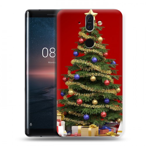 Дизайнерский пластиковый чехол для Nokia 8 Sirocco Новогодняя елка