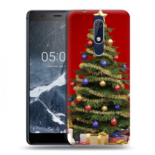 Дизайнерский пластиковый чехол для Nokia 5.1 Новогодняя елка