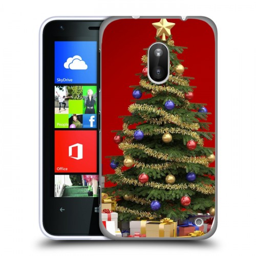 Дизайнерский пластиковый чехол для Nokia Lumia 620 Новогодняя елка