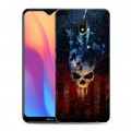 Дизайнерский силиконовый с усиленными углами чехол для Xiaomi RedMi 8A Арт черепа