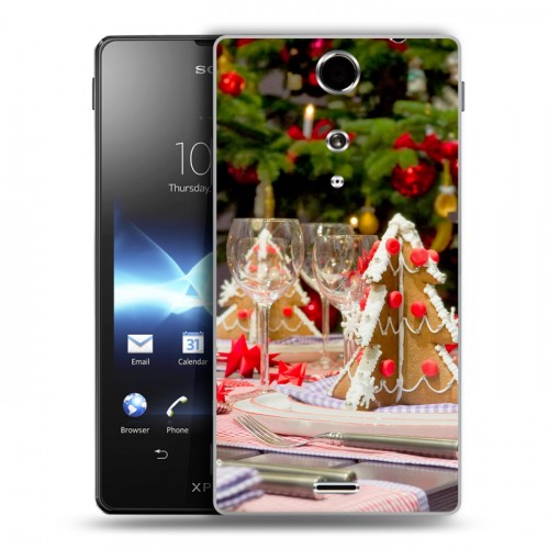 Дизайнерский пластиковый чехол для Sony Xperia TX Новогодняя елка