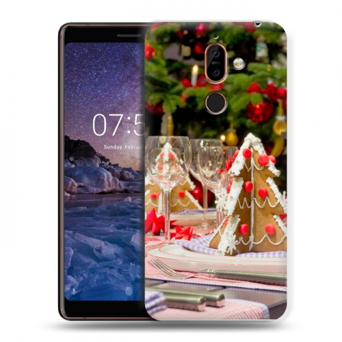 Дизайнерский пластиковый чехол для Nokia 7 Plus Новогодняя елка