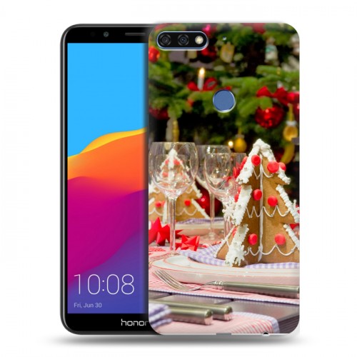 Дизайнерский пластиковый чехол для Huawei Honor 7C Pro Новогодняя елка