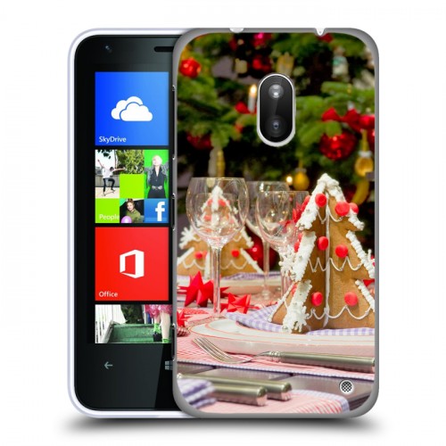 Дизайнерский пластиковый чехол для Nokia Lumia 620 Новогодняя елка