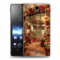 Дизайнерский пластиковый чехол для Sony Xperia TX Новогодняя елка