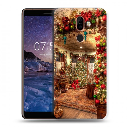 Дизайнерский пластиковый чехол для Nokia 7 Plus Новогодняя елка