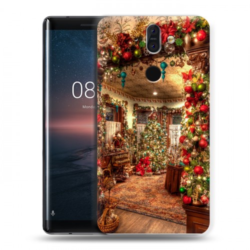 Дизайнерский пластиковый чехол для Nokia 8 Sirocco Новогодняя елка