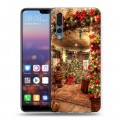 Дизайнерский силиконовый с усиленными углами чехол для Huawei P20 Pro Новогодняя елка