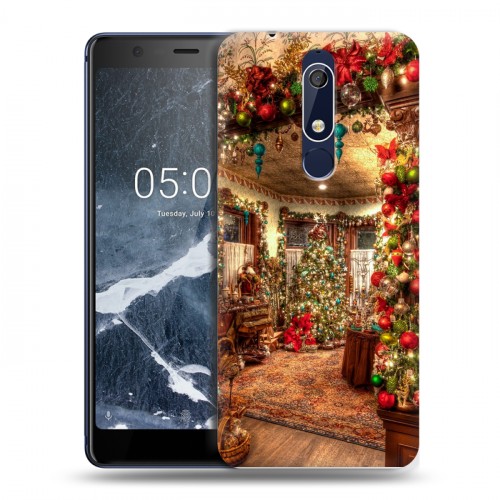 Дизайнерский пластиковый чехол для Nokia 5.1 Новогодняя елка