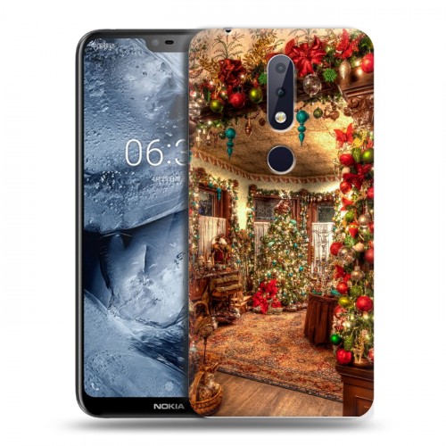 Дизайнерский пластиковый чехол для Nokia 6.1 Plus Новогодняя елка