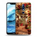 Дизайнерский пластиковый чехол для Nokia 5.1 Plus Новогодняя елка