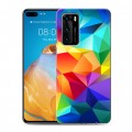 Дизайнерский силиконовый с усиленными углами чехол для Huawei P40 Геометрия радости