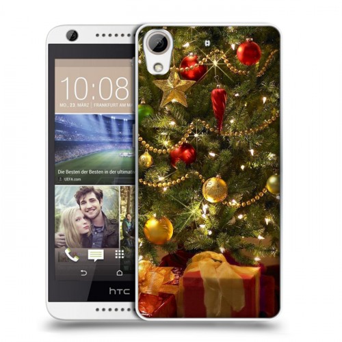 Дизайнерский пластиковый чехол для HTC Desire 626 Новогодняя елка