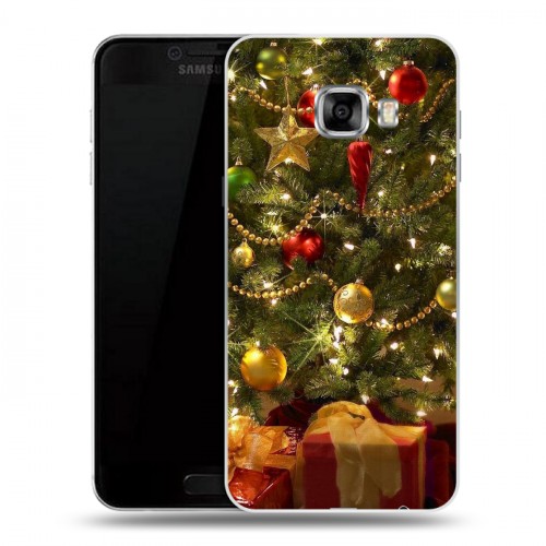 Дизайнерский пластиковый чехол для Samsung Galaxy C5 Новогодняя елка