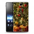 Дизайнерский пластиковый чехол для Sony Xperia TX Новогодняя елка