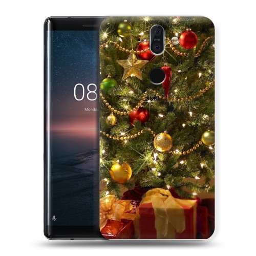 Дизайнерский пластиковый чехол для Nokia 8 Sirocco Новогодняя елка