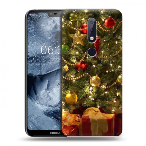 Дизайнерский силиконовый чехол для Nokia 6.1 Plus Новогодняя елка