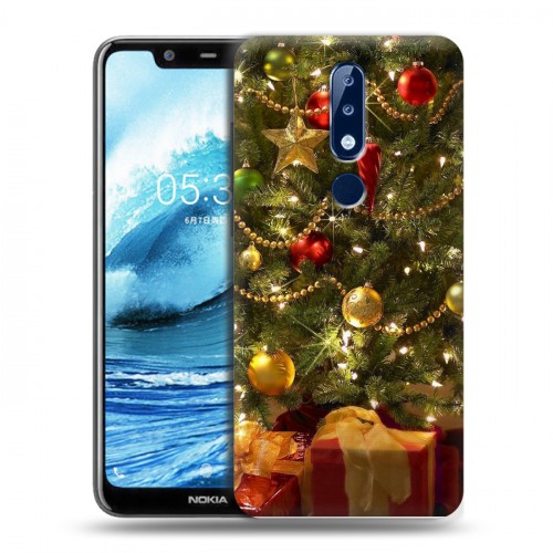 Дизайнерский силиконовый чехол для Nokia 5.1 Plus Новогодняя елка