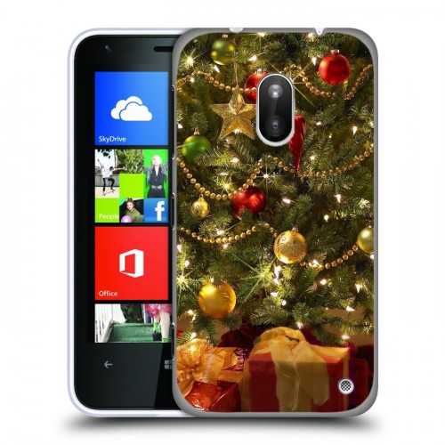 Дизайнерский пластиковый чехол для Nokia Lumia 620 Новогодняя елка