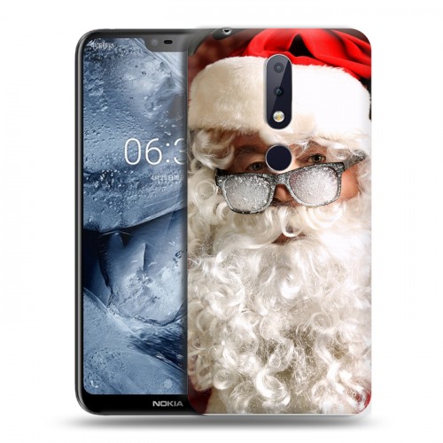 Дизайнерский пластиковый чехол для Nokia 6.1 Plus Дед мороз и Санта