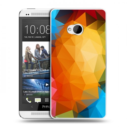 Дизайнерский пластиковый чехол для HTC One (M7) Dual SIM Геометрия радости