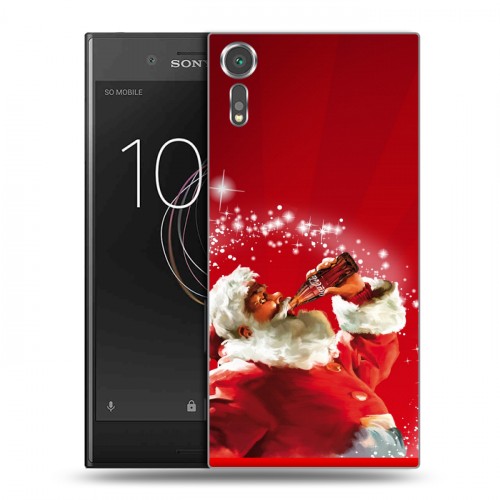 Дизайнерский пластиковый чехол для Sony Xperia XZs Дед мороз и Санта