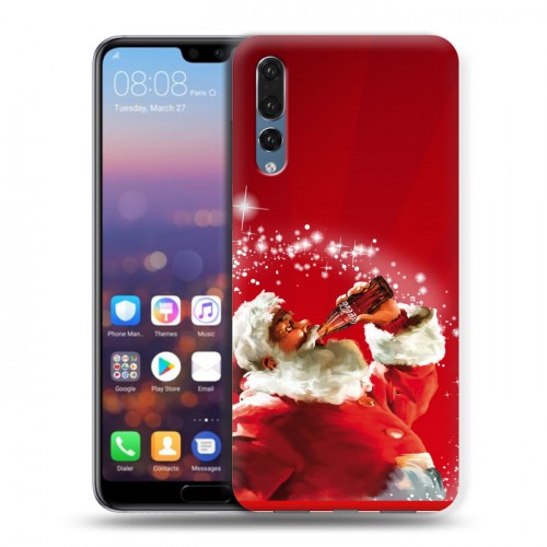 Дизайнерский силиконовый с усиленными углами чехол для Huawei P20 Pro Дед мороз и Санта