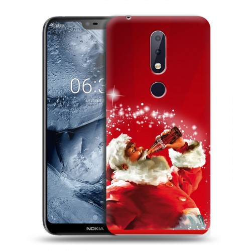 Дизайнерский пластиковый чехол для Nokia 6.1 Plus Дед мороз и Санта