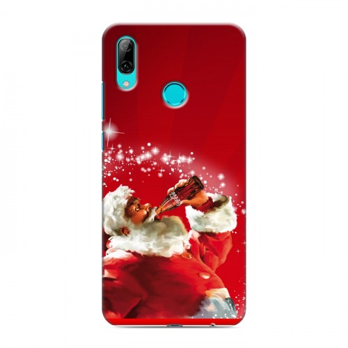Дизайнерский пластиковый чехол для Huawei P Smart (2019) Дед мороз и Санта