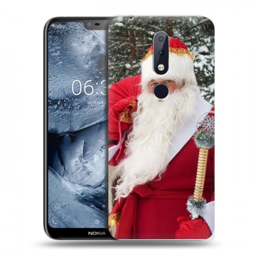 Дизайнерский пластиковый чехол для Nokia 6.1 Plus Дед мороз и Санта