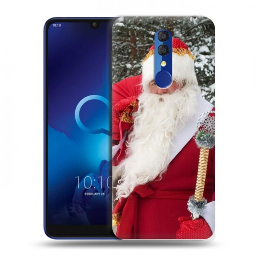 Дизайнерский пластиковый чехол для Alcatel 3 (2019) Дед мороз и Санта