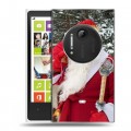 Дизайнерский пластиковый чехол для Nokia Lumia 1020 Дед мороз и Санта