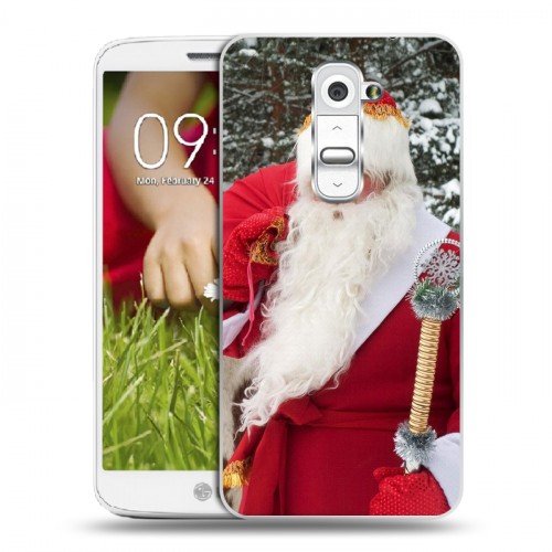 Дизайнерский пластиковый чехол для LG Optimus G2 mini Дед мороз и Санта