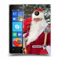 Дизайнерский пластиковый чехол для Microsoft Lumia 435 Дед мороз и Санта