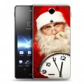 Дизайнерский пластиковый чехол для Sony Xperia TX Дед мороз и Санта