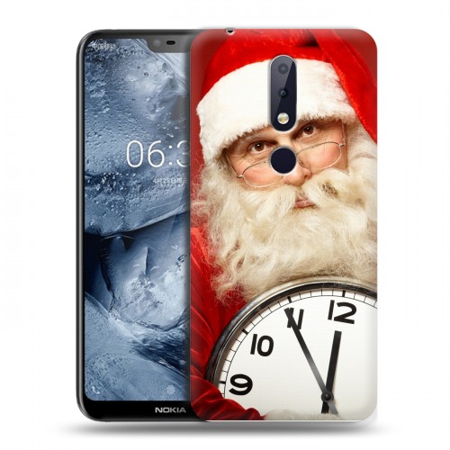 Дизайнерский пластиковый чехол для Nokia 6.1 Plus Дед мороз и Санта