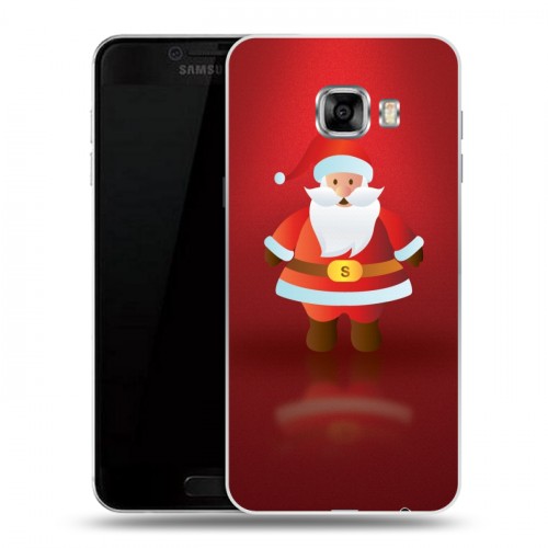 Дизайнерский пластиковый чехол для Samsung Galaxy C7 Дед мороз и Санта