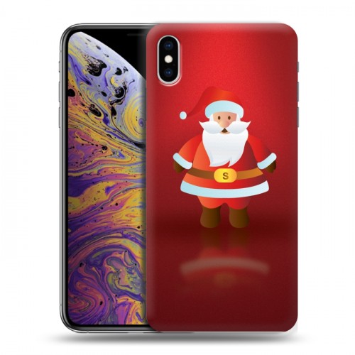 Дизайнерский силиконовый чехол для Iphone Xs Max Дед мороз и Санта