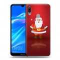 Дизайнерский пластиковый чехол для Huawei Y6 (2019) Дед мороз и Санта