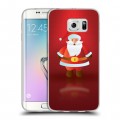 Дизайнерский пластиковый чехол для Samsung Galaxy S6 Edge Дед мороз и Санта