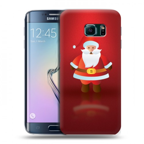 Дизайнерский пластиковый чехол для Samsung Galaxy S6 Edge Дед мороз и Санта