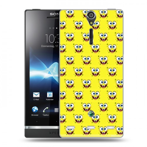 Дизайнерский пластиковый чехол для Sony Xperia S Губка Боб