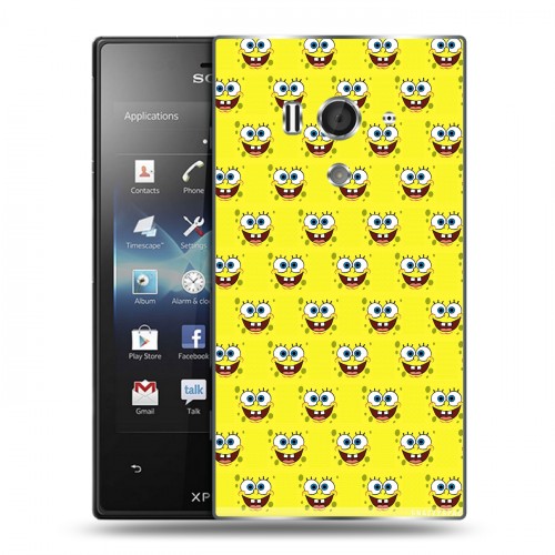 Дизайнерский пластиковый чехол для Sony Xperia acro S Губка Боб