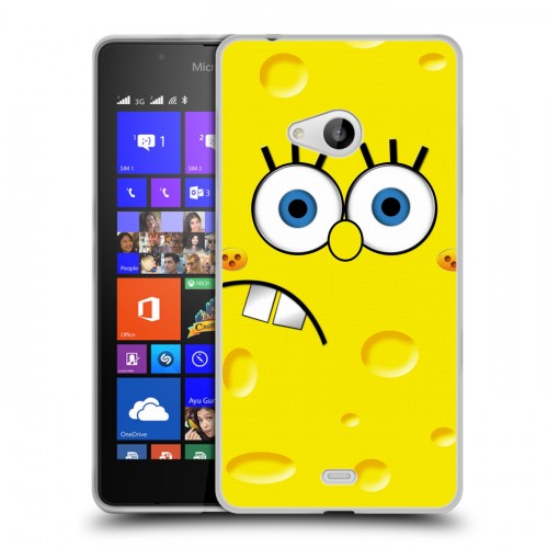 Дизайнерский пластиковый чехол для Microsoft Lumia 540 Губка Боб